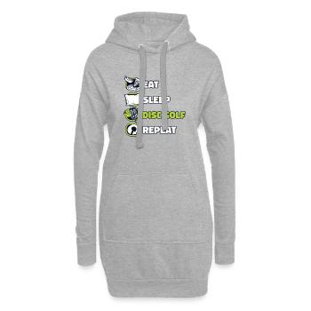 Eat Sleep Disc Golf Repeat Basket Disc Disc - Hoodie Dress - heather grey - Front