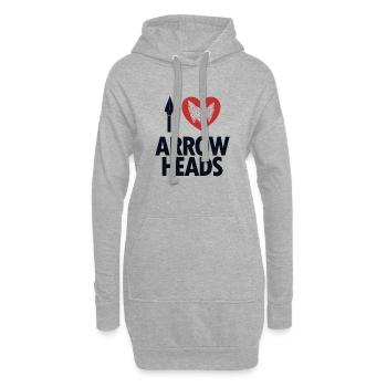 I love Arrowheads Jagdspitzen Arrowhead Hunter - Hoodie-Kleid - Grau meliert - Vorne