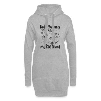 Bonjour Darkness mon vieil ami Starry Sky - Sweat-shirt à capuche long Femme - gris chiné - Devant