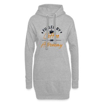 Fueled by Coffee and Astronomy Kosmologe - Hoodie-Kleid - Grau meliert - Vorne