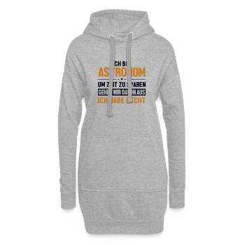 Astronom hat immer Recht Sternenhimmel Kosmologe - Hoodie-Kleid - Grau meliert - Vorne
