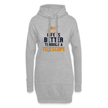 Life Is Better Through A Telescope Kosmologe - Hoodie-Kleid - Grau meliert - Vorne