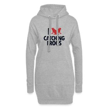 I Love Catching Frogs Laubfrosch Kröte Frosch - Hoodie-Kleid - Grau meliert - Vorne