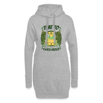 Time To Catch Frogs Laubfrosch Kröte Frosch Fänger - Hoodie-Kleid - Grau meliert - Vorne