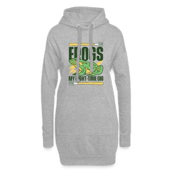 Frogs My Night Time Gig Kaulquappe Laubfrosch - Hoodie-Kleid - Grau meliert - Vorne