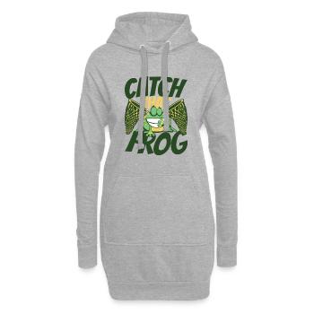 Catch That Frog Laubfrosch Kröte Kaulquappe - Hoodie-Kleid - Grau meliert - Vorne