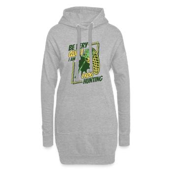 Be Very Quiet I Am Frog Hunting Kröte Frosch - Hoodie-Kleid - Grau meliert - Vorne