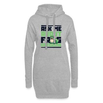 Ask Me About Frog Catching Kaulquappe Kröte - Hoodie-Kleid - Grau meliert - Vorne