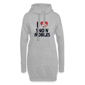 I love Snowmobiles Schneemotorrad Snowmobile - Hoodie-Kleid - Grau meliert - Vorne