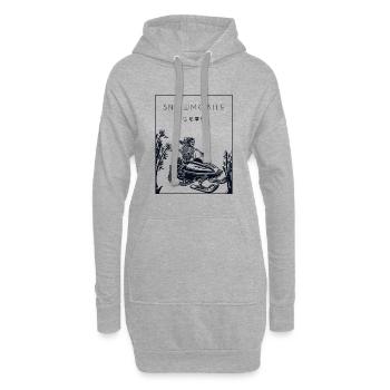 Snowmobile Chinese Hanzi Motorschlitten Fahrer - Hoodie-Kleid - Grau meliert - Vorne
