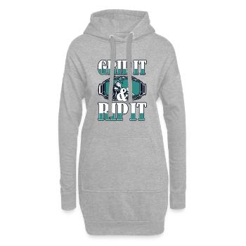 Grip It And Rip It Schneemotorrad Snowmobile - Hoodie-Kleid - Grau meliert - Vorne