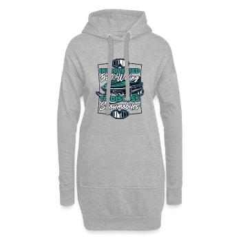 Introverti mais prêt à discuter des motoneiges - Sweat-shirt à capuche long Femme - gris chiné - Devant