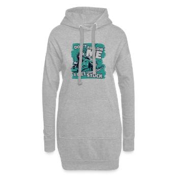 Ne me suivez pas Je suis coincé Conducteur de motoneige - Sweat-shirt à capuche long Femme - gris chiné - Devant