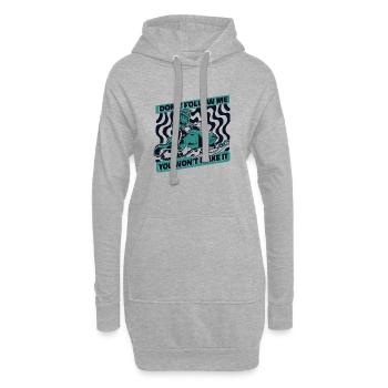 Ne me suivez pas, vous n’en arriverez pas en motoneige - Sweat-shirt à capuche long Femme - gris chiné - Devant