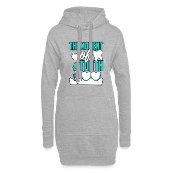Le moment du laboratoire dentaire dentaire Laboratoire dentaire - Sweat-shirt à capuche long Femme - gris chiné - Devant