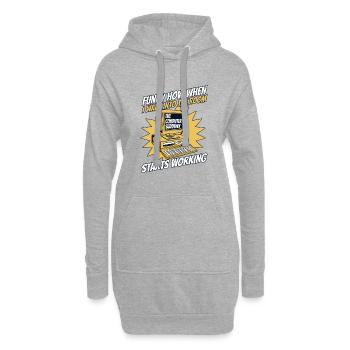 L’ordinateur commence soudainement à fonctionner admin - Sweat-shirt à capuche long Femme - gris chiné - Devant