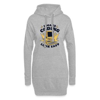 I Make Coding Look Easy Developer Coder - Hoodie Dress - heather grey - Front