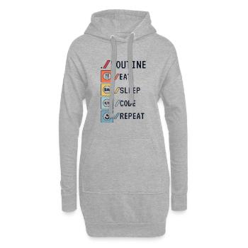 Routine Eat Sleep Code Repeat Developer Coder - Sweat-shirt à capuche long Femme - gris chiné - Devant