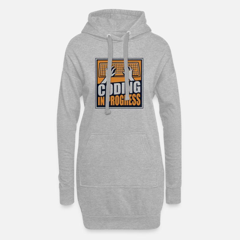 Coding In Progress Softwareingenieur Developer - Hoodie-Kleid - Grau meliert