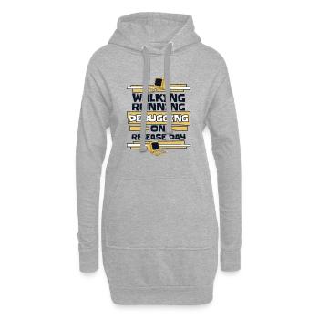 Walking Running Debugging Release Day Coder - Sweat-shirt à capuche long Femme - gris chiné - Devant