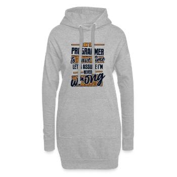 Programmer Let's Assume I'm Never Wrong Coder - Hoodie Dress - heather grey - Front