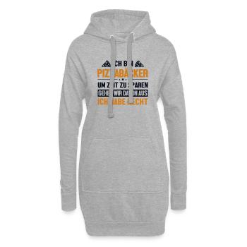Pizzabäcker hat immer Recht Pizzaofen Pizza - Hoodie-Kleid - Grau meliert - Vorne