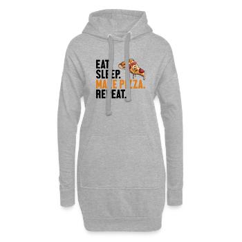 Eat Sleep Make Pizza Repeat Pizzablech Pizzaofen - Hoodie-Kleid - Grau meliert - Vorne