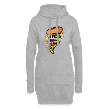In Pizza We Crust Pizzaofen Pizza Pizzablech - Hoodie-Kleid - Grau meliert - Vorne