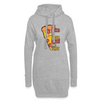 Alls I Need Is Flour Water And Yeast Pizzablech - Hoodie-Kleid - Grau meliert - Vorne