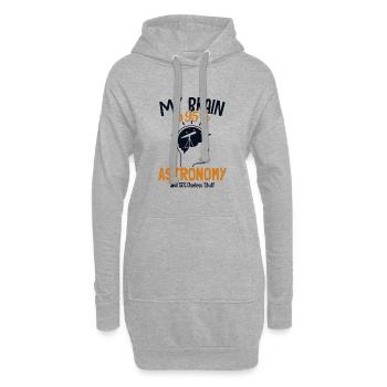 Mon cerveau est à 95% Astronomie Ciel étoilé Cosmologiste - Sweat-shirt à capuche long Femme - gris chiné - Devant