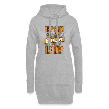 Keep Calm And Play The Harp Harp Music Harp - Hoodie Dress - heather grey - Front