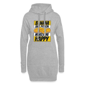 Makes Me Happy Schlange Python Banana Ball Python - Hoodie-Kleid - Grau meliert - Vorne