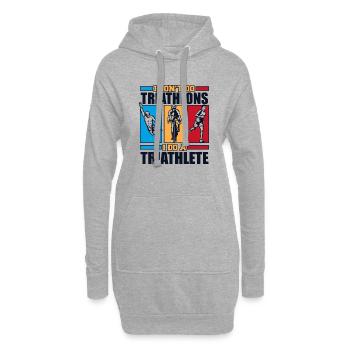 Je fais un triathlète triathlète entraînement vélo de triathlon - Sweat-shirt à capuche long Femme - gris chiné - Devant
