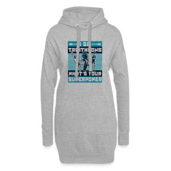 I Do Triathlons What's Your Superpower Triathlet - Hoodie-Kleid - Grau meliert - Vorne