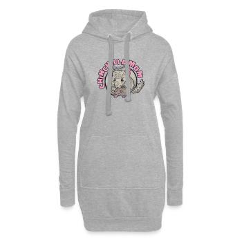 Chinchilla Mom Longhair Short-tailed Longtail - Hoodie Dress - heather grey - Front