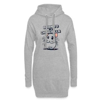 Né pour être un chinchilla à queue courte longue queue - Sweat-shirt à capuche long Femme - gris chiné - Devant