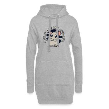 Let’s Cuddle And Chinchill Long Tail Long Hair - Sweat-shirt à capuche long Femme - gris chiné - Devant