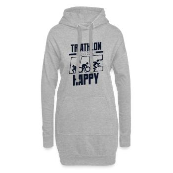 Triathlon Makes Me Happy Training Triathlonrad - Hoodie-Kleid - Grau meliert - Vorne