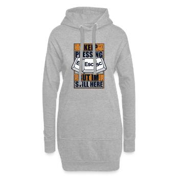 I Keep Pressing Esc Informatiker Admin - Hoodie-Kleid - Grau meliert - Vorne