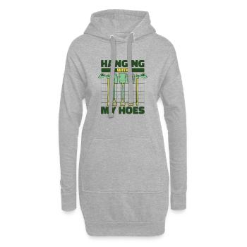 Accrochage avec mes houes Jardin de potager Horticulture - Sweat-shirt à capuche long Femme - gris chiné - Devant