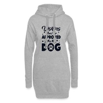 Visitors Approved By The Dog Rüde Vierbeiner - Hoodie-Kleid - Grau meliert - Vorne