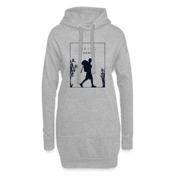 Hiking Chinese Hanzi Hiking Trekking Bergwandern - Hoodie-Kleid - Grau meliert - Vorne