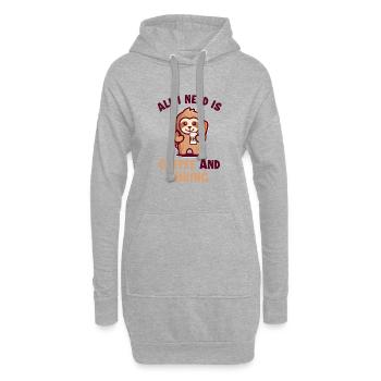 Café et randonnée Trekking Randonnée en montagne Randonnée - Sweat-shirt à capuche long Femme - gris chiné - Devant