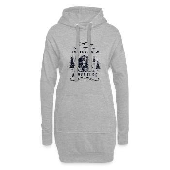 Time For A New Adventure Trekking Bergwandern - Hoodie-Kleid - Grau meliert - Vorne