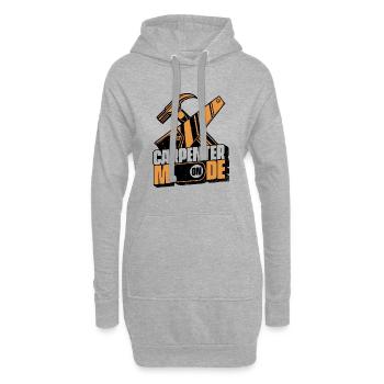 Mode charpentier sur charpentier mécanicien en bois - Sweat-shirt à capuche long Femme - gris chiné - Devant