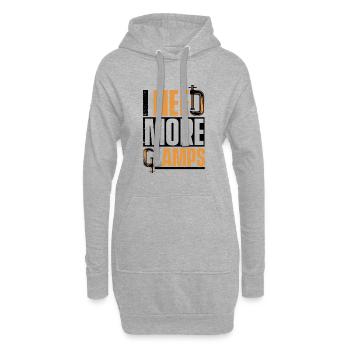 I Need More Clamps Tischler Carpenter Schreiner - Hoodie-Kleid - Grau meliert - Vorne
