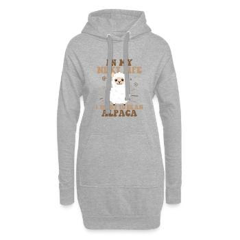 Dans ma prochaine vie, je veux être un alpaga Huacaya - Sweat-shirt à capuche long Femme - gris chiné - Devant