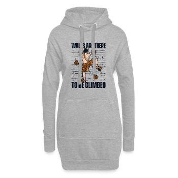 Walls Are There To Be Climbed Sport Climbing - Hoodie Dress - heather grey - Front