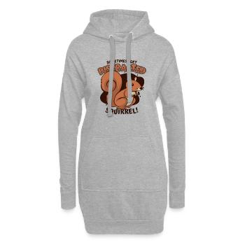 Sometimes I Get Distracted Grauhörnchen - Hoodie-Kleid - Grau meliert - Vorne
