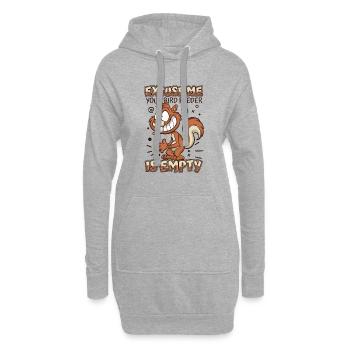 Votre nourriture pour oiseaux est vide écureuil renard écureuil - Sweat-shirt à capuche long Femme - gris chiné - Devant